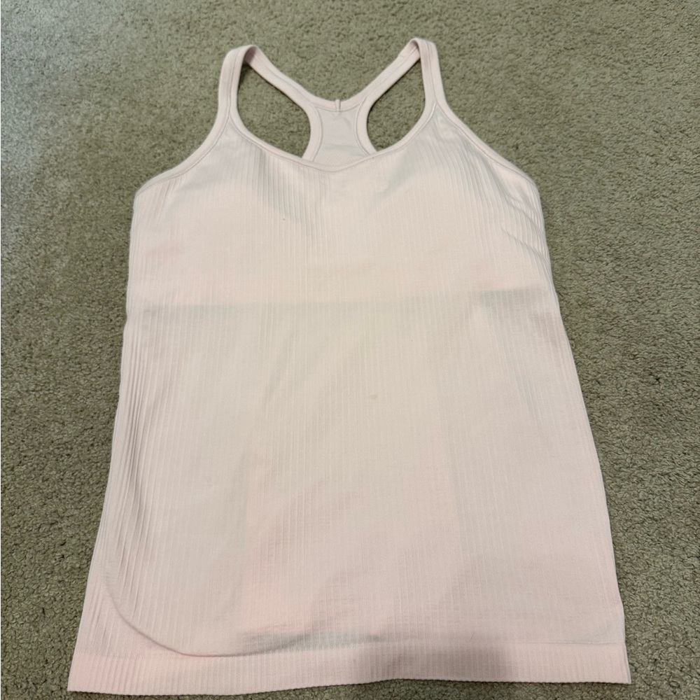 Lululemon Athletica White Sleeveless Fitted Tank Top